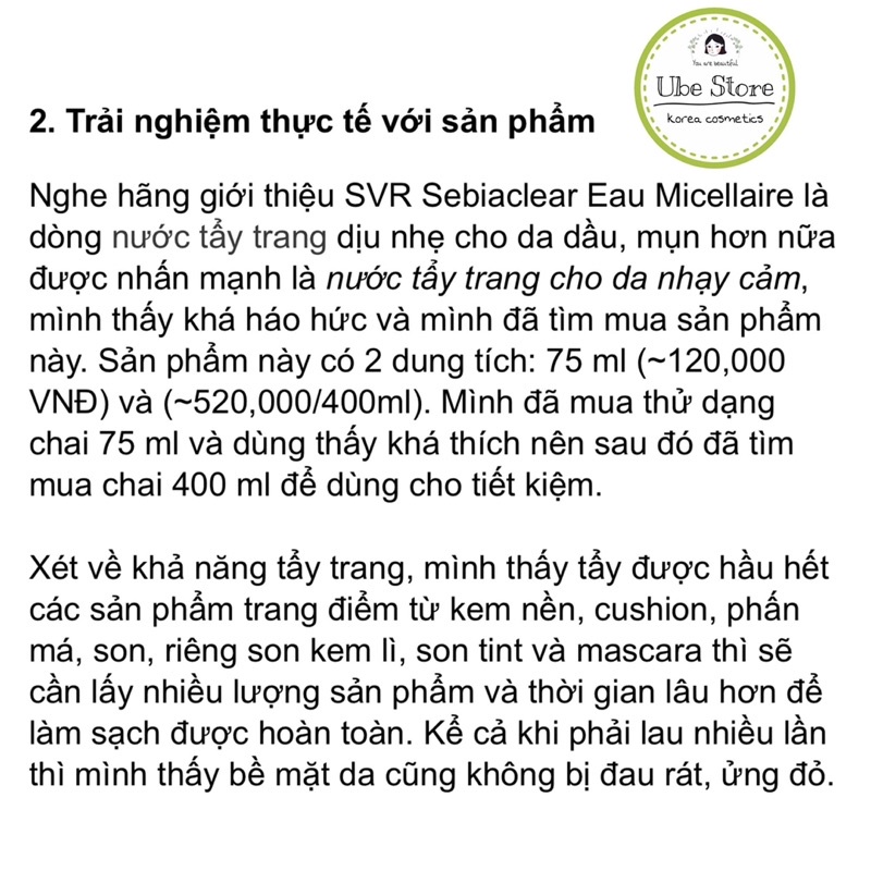 NƯỚC TẨY TRANG SVR SEBIACLEAR EAU MICELLAIRE 400ML