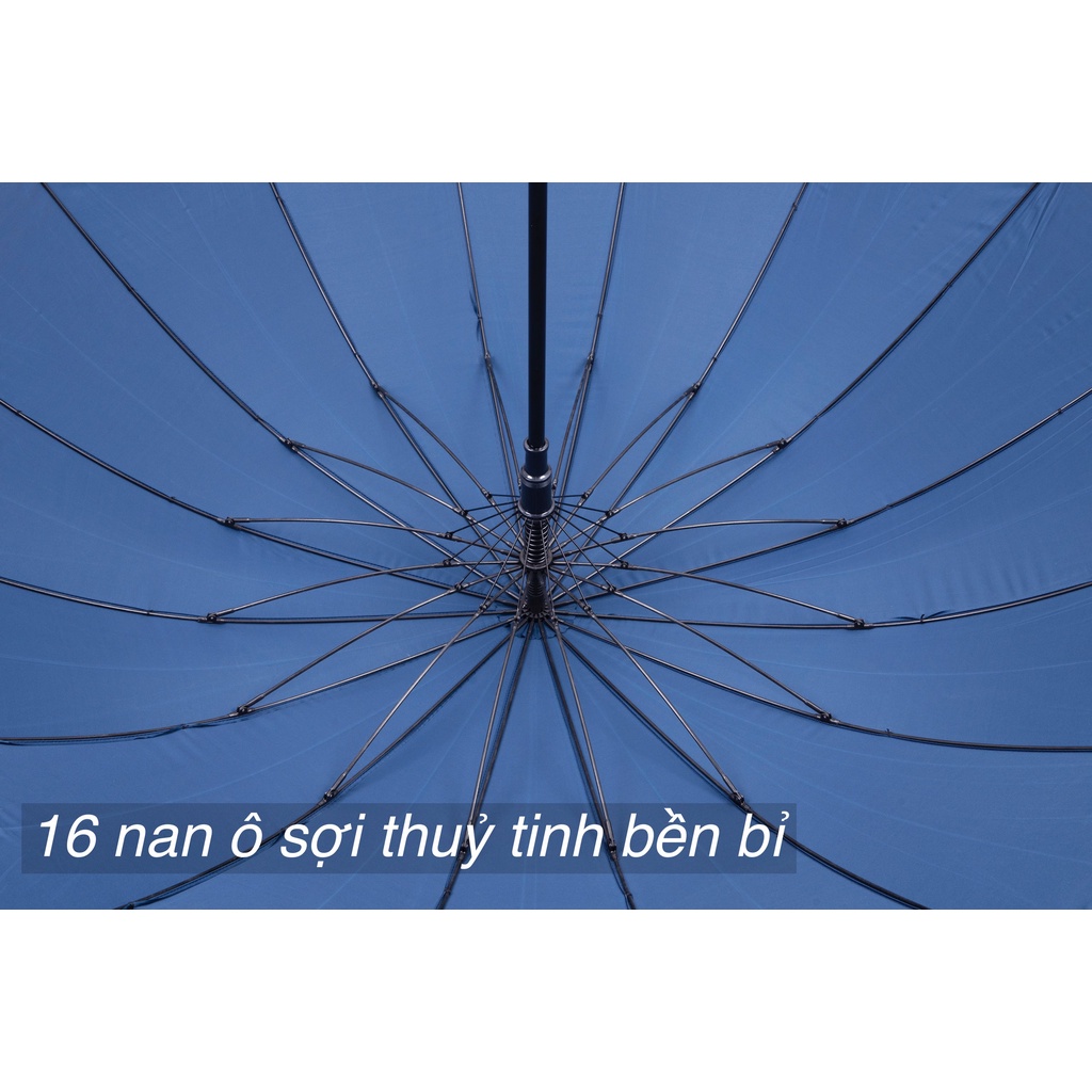 Ô thẳng cao cấp lịch lãm Nason Umbrella Gentle-M1 tay cầm gỗ hình móc câu sang trọng Vải siêu chống thấm vượt trội