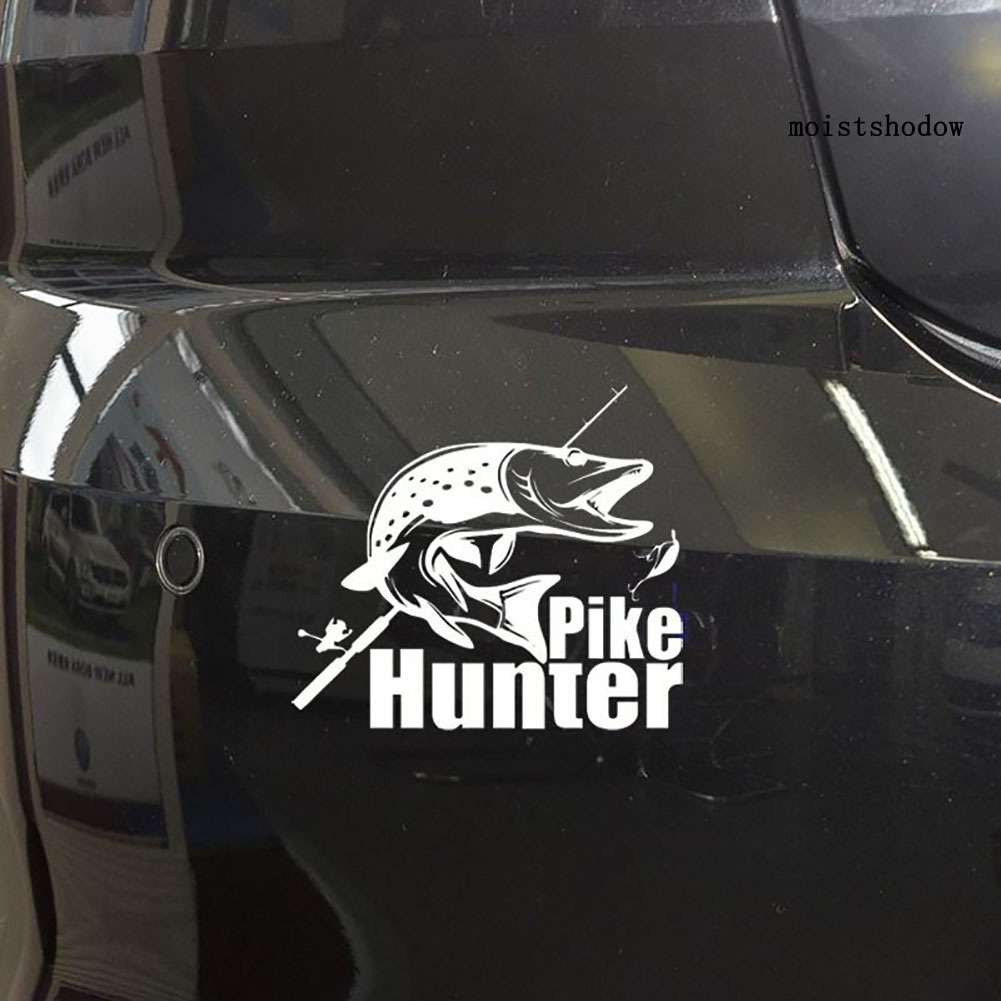 Miếng Dán Phản Quang Hình Cá Pike Hunter Trang Trí Thân Xe Hơi