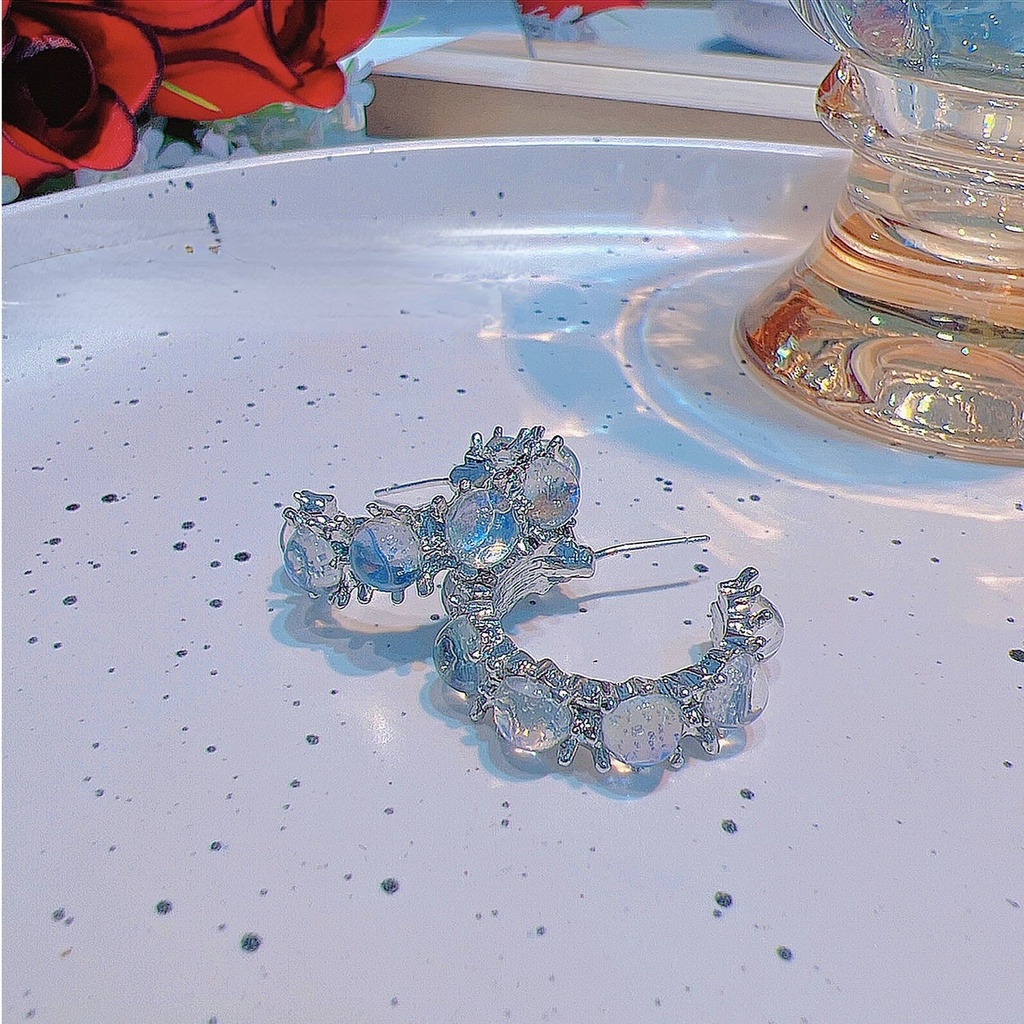 Bông Tai Đính Đá Mặt Trăng Sang Trọng Thời Trang 19A1711