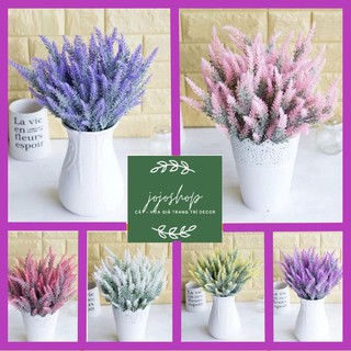 HOA OẢI HƯƠNG LAVENDER giả phủ phấn 5 nhánh 25 bông màu sắc trang nhã cực xinh decor nhà cửa, sự kiện, chụp ảnh