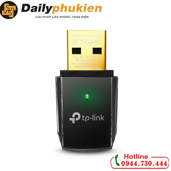 [Mã 154ELSALE2 giảm 7% đơn 300K] USB thu wifi 2 băng tần TP Link T2U dailyphukien