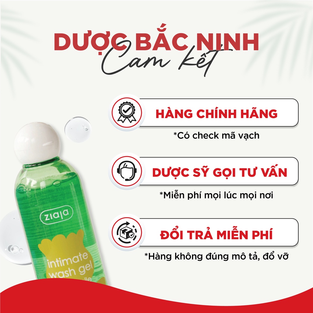 Dung dịch vệ sinh phụ nữ Intimate Ziaja Ba Lan Cúc La Mã dịu nhẹ cân bằng pH tự nhiên, dưỡng ẩm sâu, giảm kích ứng 200ml