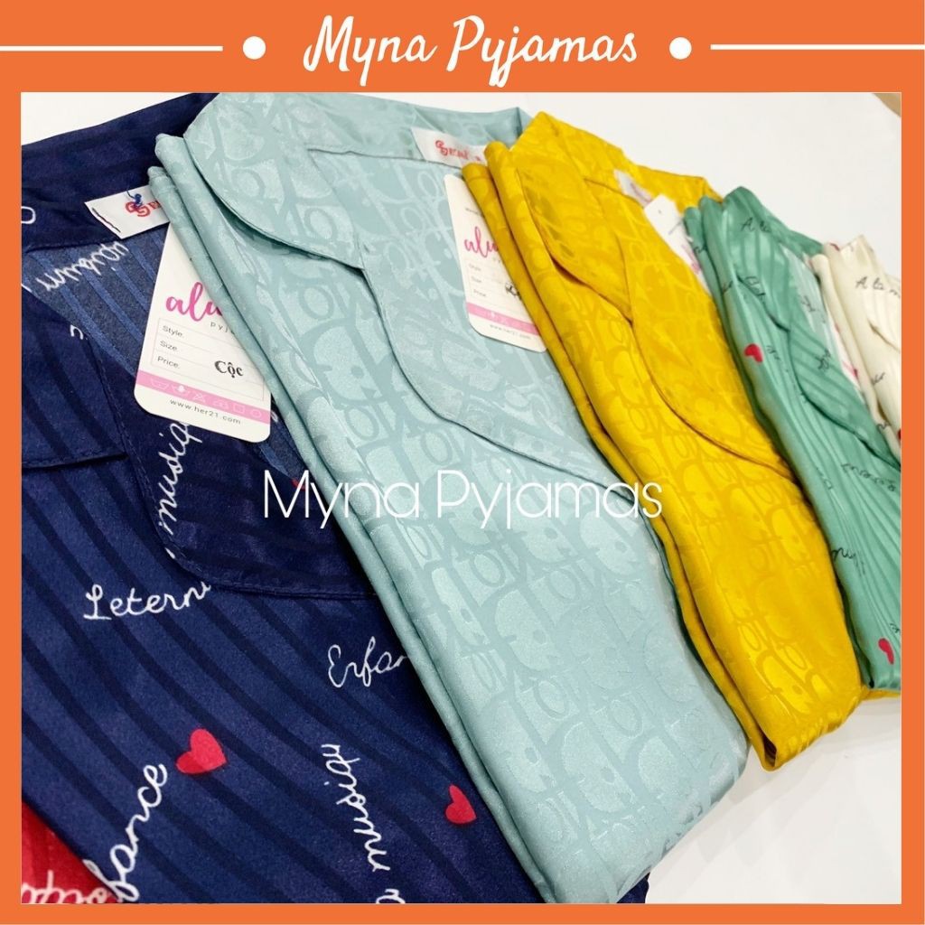 Bộ Pyjama, Bộ mặc nhà Lụa Gấm Cao Cấp Áo Cộc Quần Dài, Hàng có size, Ảnh chụp thật | BigBuy360 - bigbuy360.vn