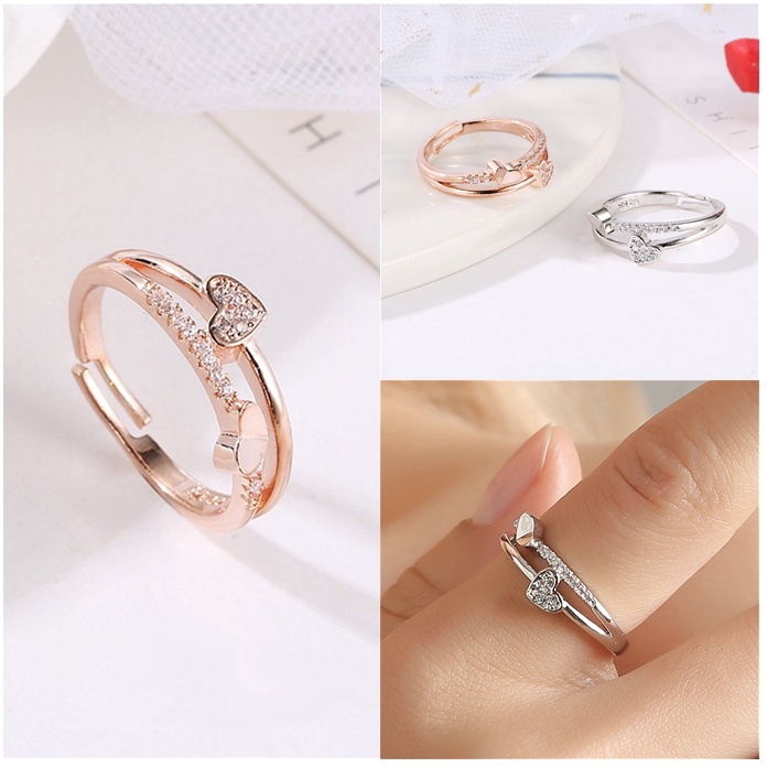 Nhẫn Hở Hình Trái Tim Phong Cách Hàn Quốc Thời Trang Cho Nữ