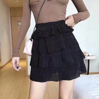 Chân váy nhũ tầng cạp chun