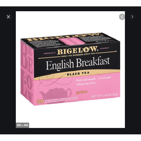 Trà châu âu hiệu bigelow đa dạng vị