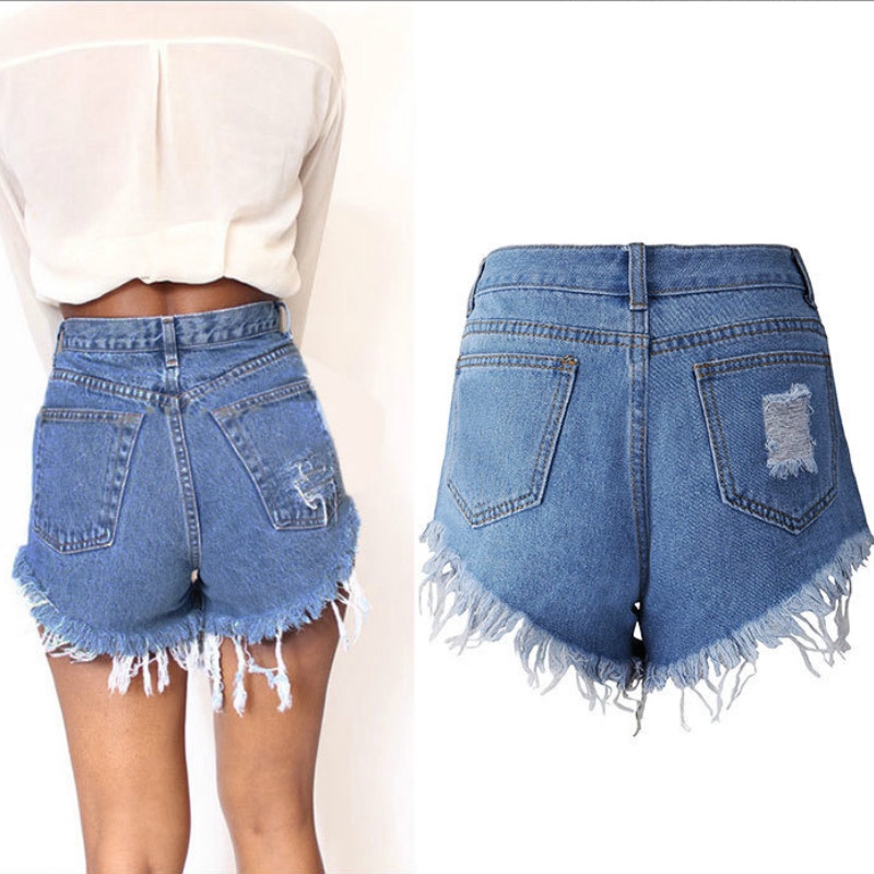 Quần Short Jeans Nữ Đi Biển Dáng Rộng Gợi Cảm