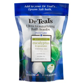 Bom tắm Dr Teal's Eucalyptus & Spearmint Ultra Moisture Bombs 5viên bill Mỹ
