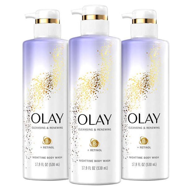 SỮA TẮM SÁNG DA, CHỐNG LÃO HÓA OLAY RETINOL BODY WASH - Set 3 Chai 530ml/Chai