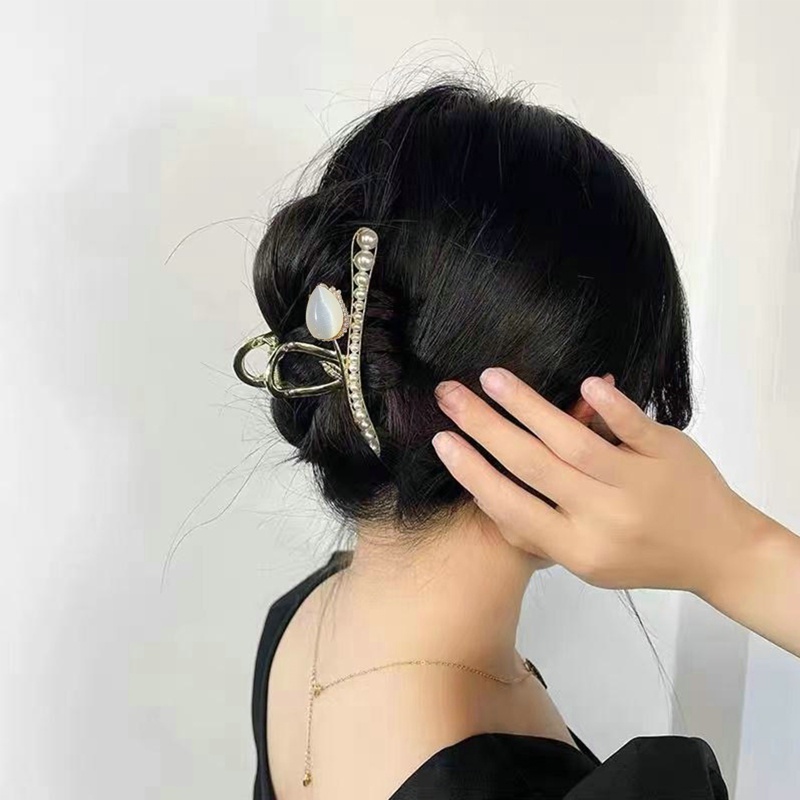 Kẹp Tóc Hợp Kim Đính Đá Và Ngọc Trai Thời Trang Cho Nữ