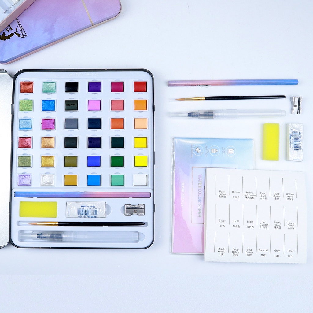 Màu Nước Mix Màu Nhũ 36/48 Màu Cao Cấp