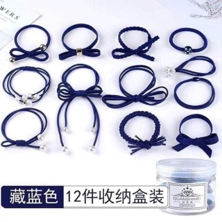 #Hộp chun cột tóc người lớn 12 món ( SHOPTRANGMON)