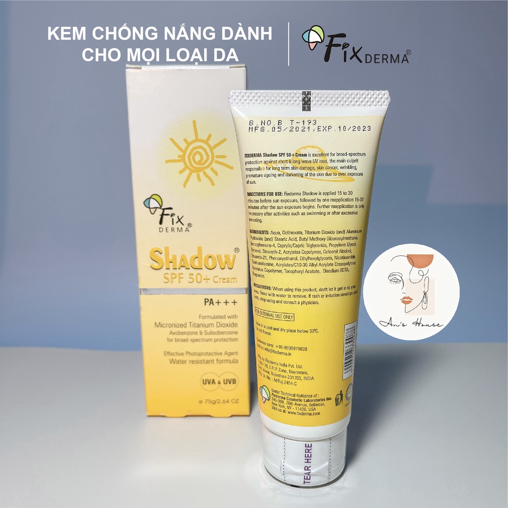 Kem Chống Nắng FIXDERMA SHADOW SPF 50+ Dành Cho Mọi Loại Da (75g)