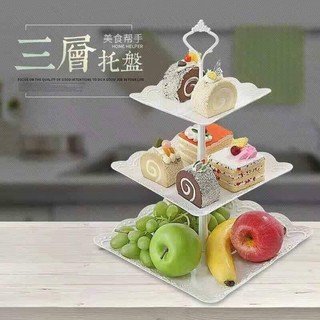 khay đựng hoa quả 3 tầng