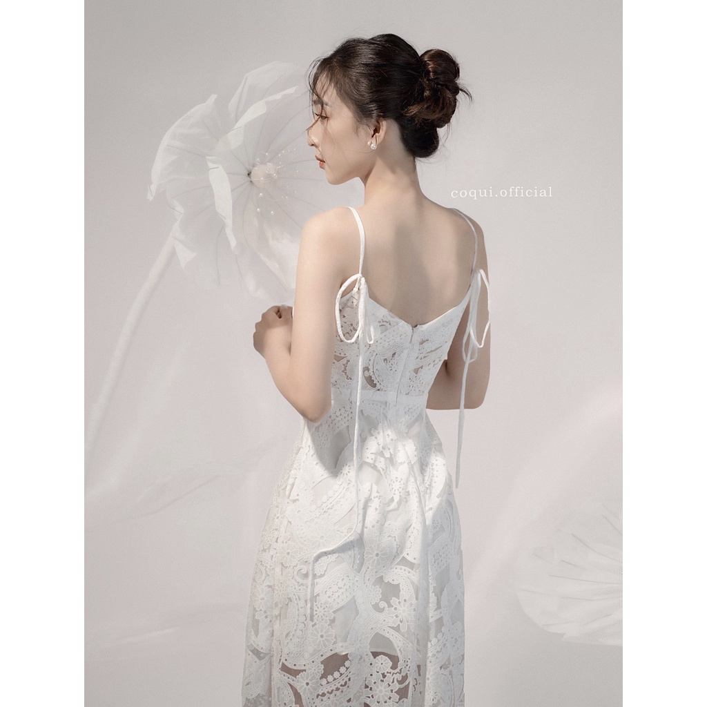 COQUI - Đầm dài voan thêu cúp ngực - Eliza Dress