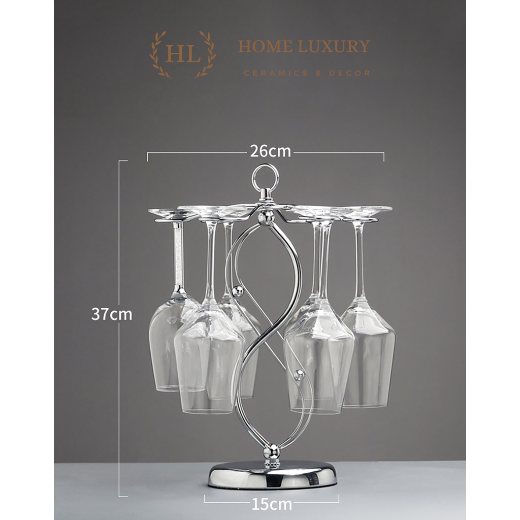 Giá treo ly rượu vang  | TREO LY VANG 2022 DECOR CHẤT LIỆU HỢP KIM ĐỒNG HỒNG CAO CẤP H19 - H44
