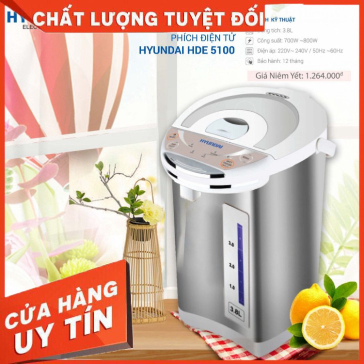 Phích điện tử Hyundai HDE 5100, Công suất 750W, Bảo hành 12 tháng [FreeShip Xtra]