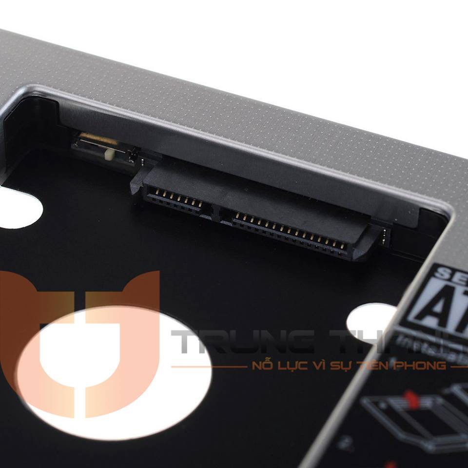 Caddy Bay mỏng 9.5 12.7 mm vỏ nhôm chuẩn SATA 3 dùng để lắp thêm ổ cứng.