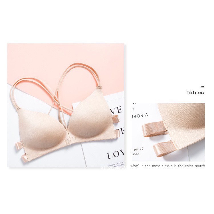Áo Lót Nữ ❤️FREESHIP❤️ Áo Bra Đúc Su Đệm Bàn Tay Nâng Ngực Tôn Vòng Một Đan Chéo Lưng Móc Cài Trước 8383