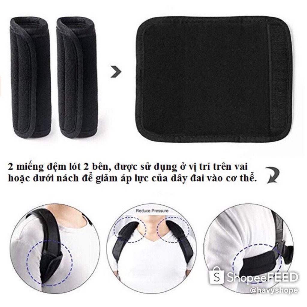 ✈️Freeship Đai chống gù lưng nam nữ Posture corrector [Tặng kèm 2 tấm trợ lực]