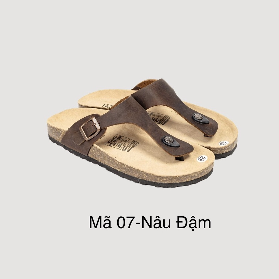 Dép Đế trấu, Dép Da Bò Thật nguyên tấm Mã D07