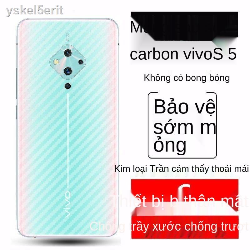Dán phim sau điện thoại VivoS5 v1932a mặt lưng bằng sợi carbon chống rơi rớt, bám vân tay, tay tấm
