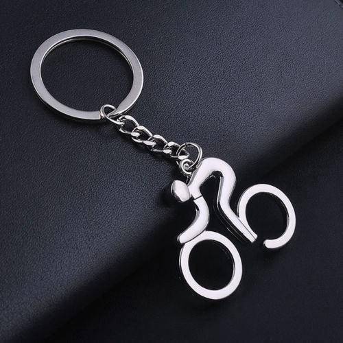 Móc Khóa Vintage Người Đi Xe Đạp - Móc Chìa Khóa Kim Loại Phong Cách Cổ Điển Duashop