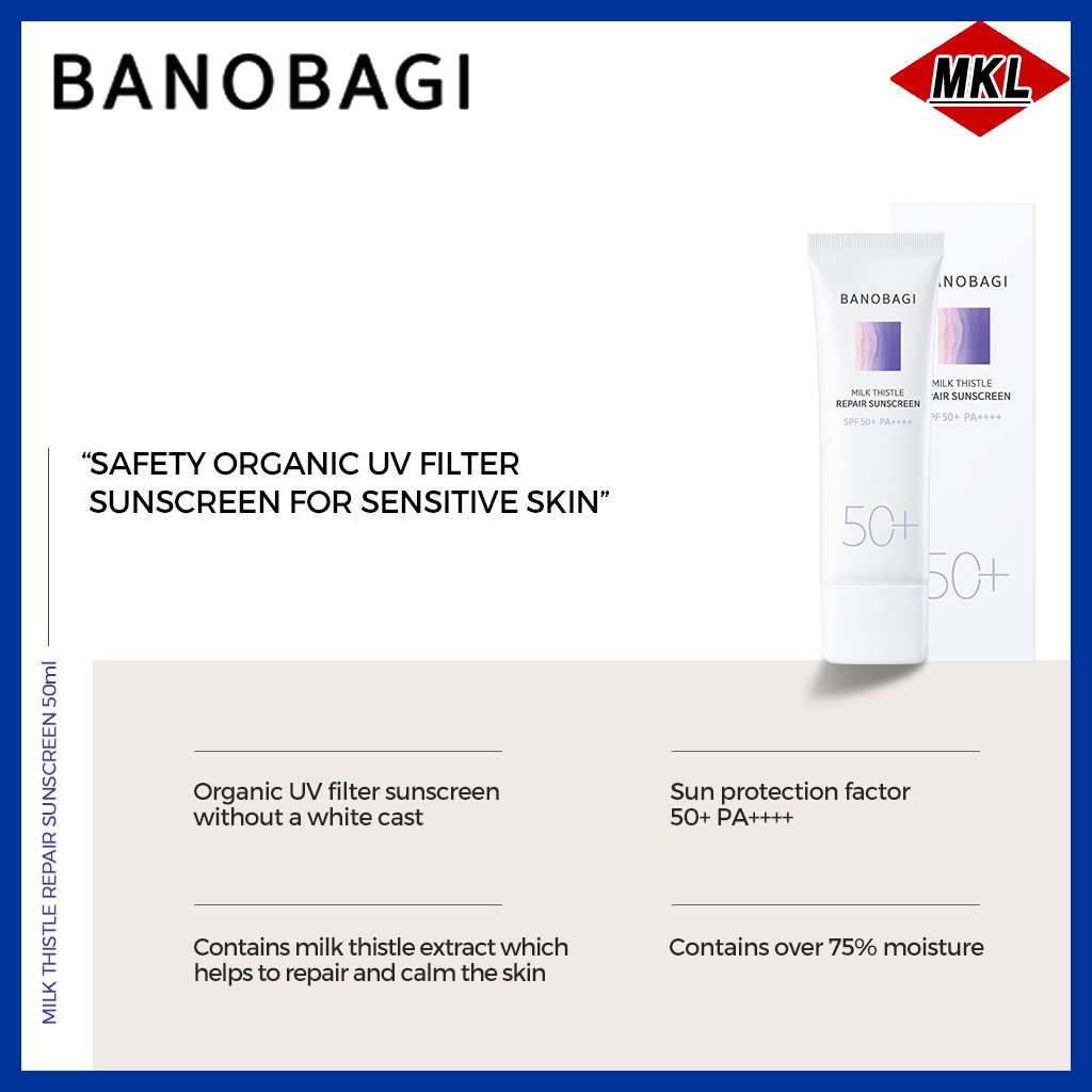 Kem chống nắng BANOBAGI cho da nhạy cảm REPAIR SUNSCREEN SPF 50+ PA++++ 50ml