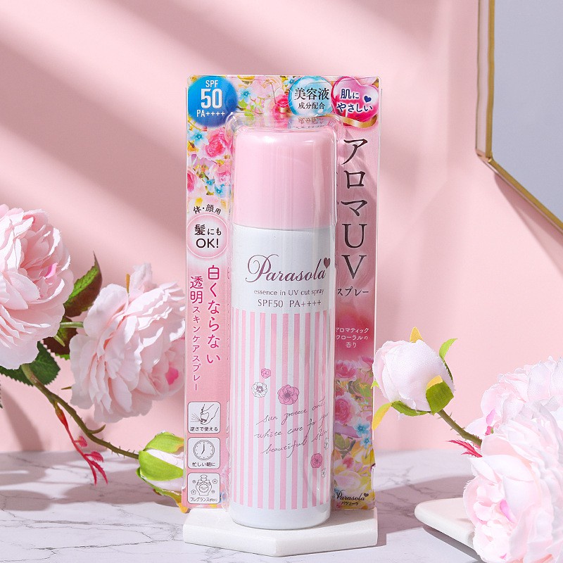 Xịt chống nắng trắng da và chống sạm Parasola Essence in UV Cut Spray SPF50+ PA++++ Nhật Bản