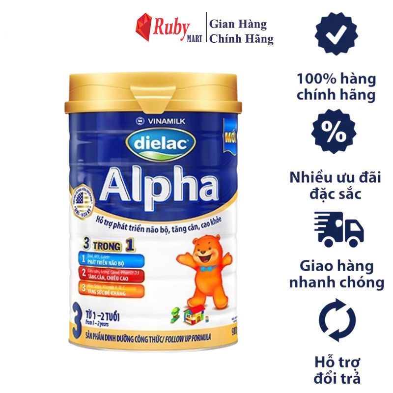 Sữa bột Dielac Alpha Step 1,2,3,4 Lon 900g Và 1.5kg