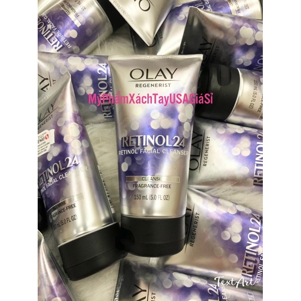 Sữa rửa mặt chống lão hoá cấp ẩm làm sáng da ban đêm Olay Regenerist Retinol 24 Facial Cleanser 150ml