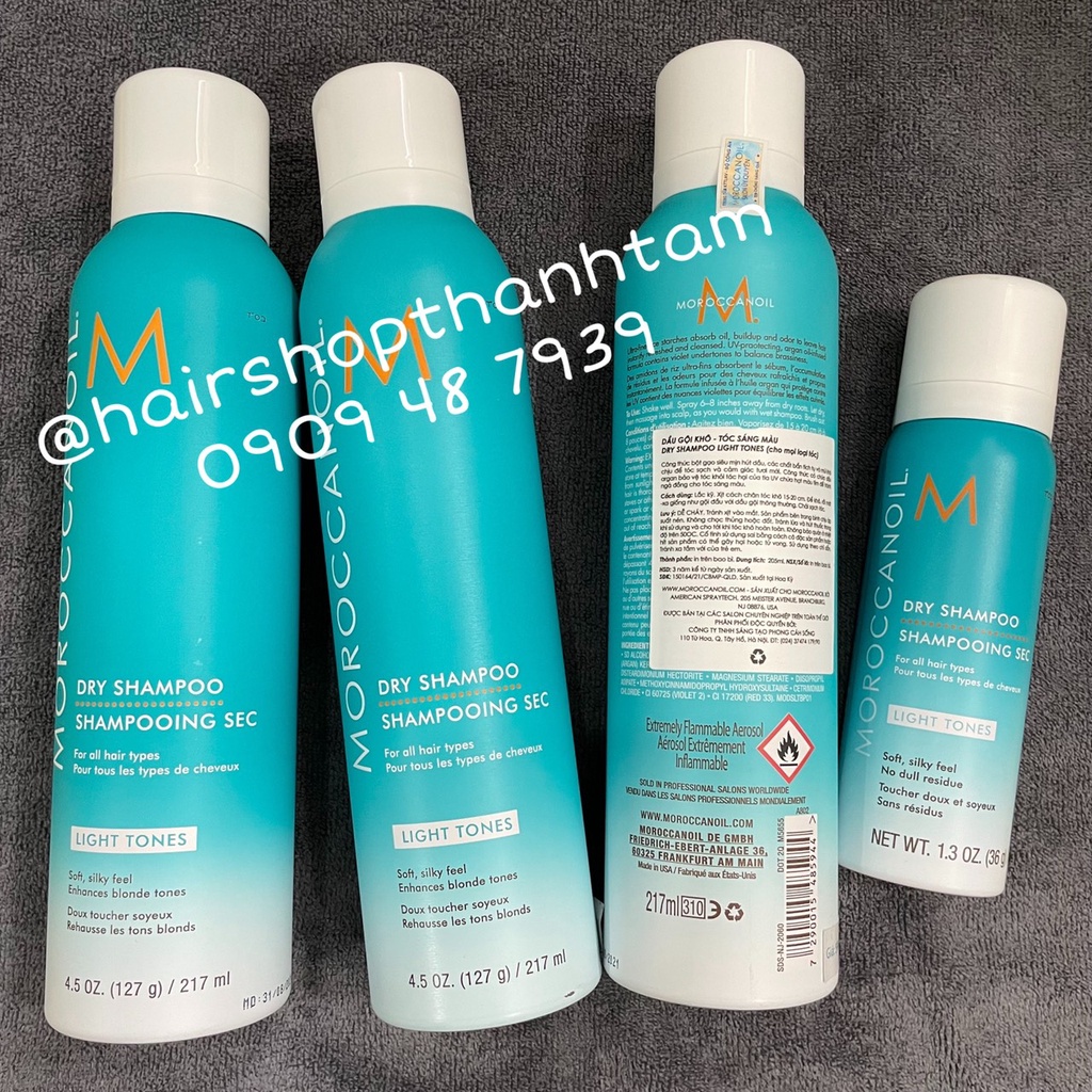 Chính hãng  Dầu gội khô tông sáng Moroccanoil Dry Shampoo Light Tones 217ml ( New 2022 )