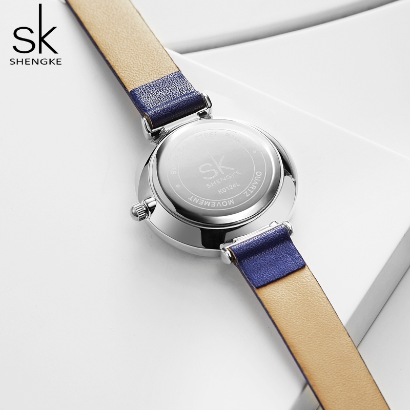 Shengke Đồng hồ dây đeo bằng da thiết kế mặt họa tiết lông vũ thời trang cho nữ | BigBuy360 - bigbuy360.vn