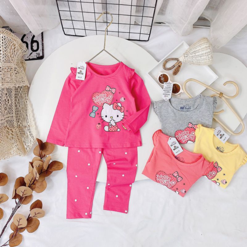 ✓8-31kg✓ Bộ thu đông dài tay bé gái chất cotton 100% hàng nhà máy Bb Angel