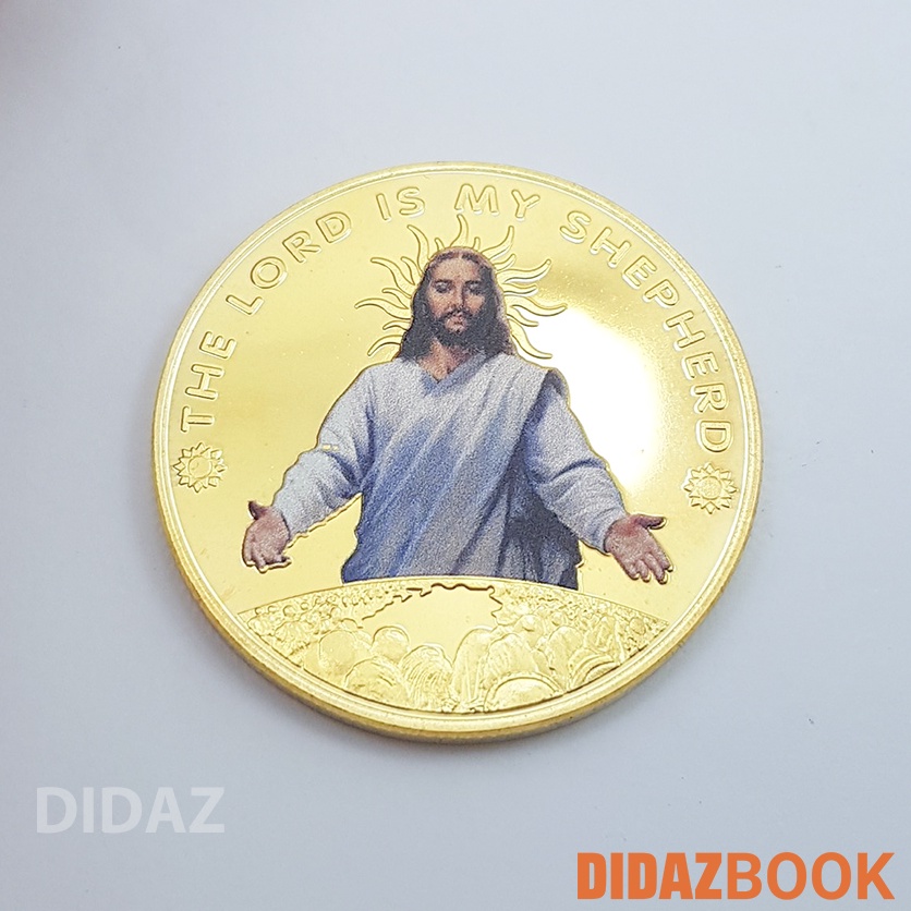 Đồng xu Chúa Jesus kỉ niệm, trưng bày, để ví, tặng người thân, cầu bình an