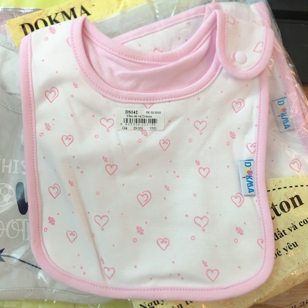 Yếm cotton cài lệch khuy bấm Dokma DS117