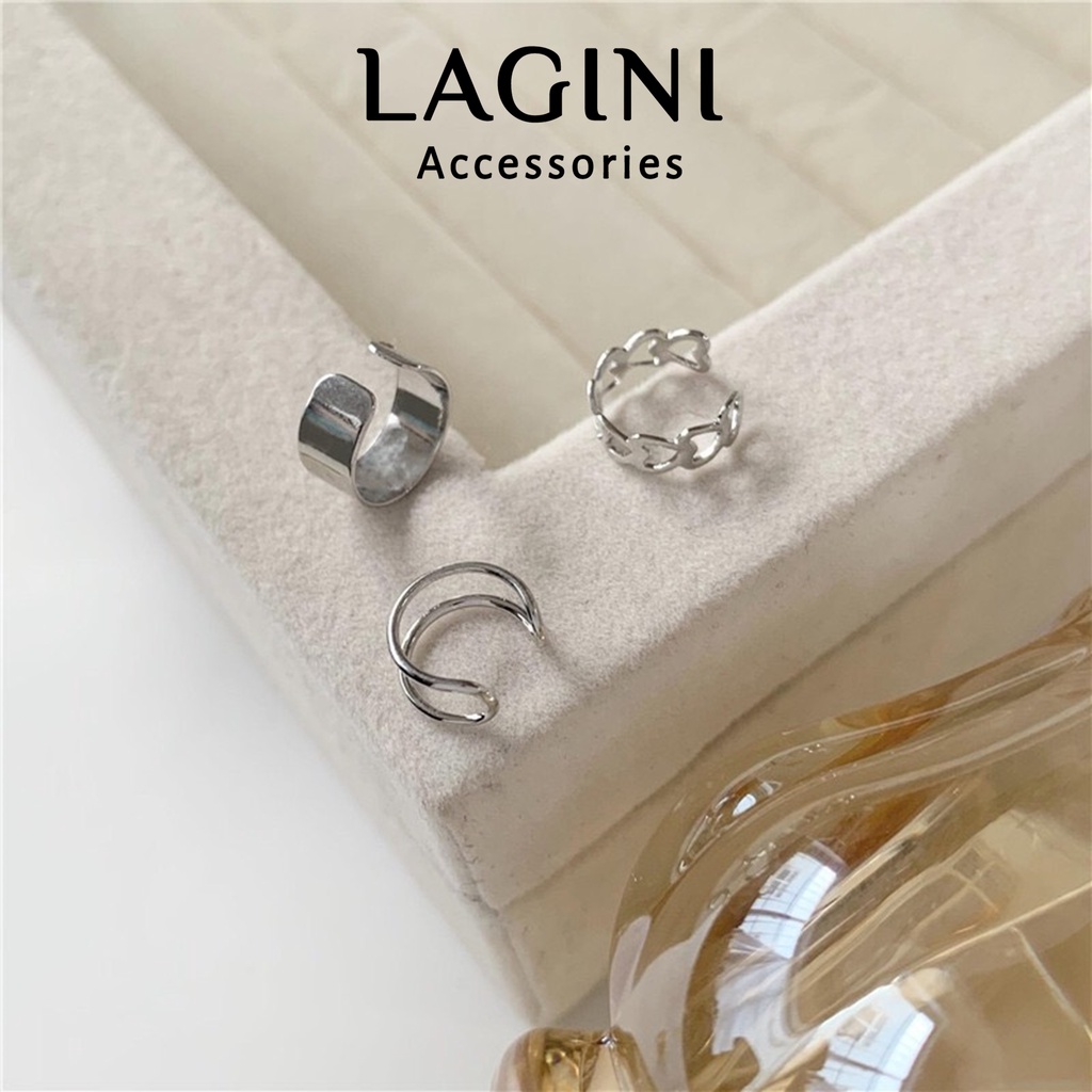 Set bộ 3 khuyên cài kẹp vành tai Lagini cá tính