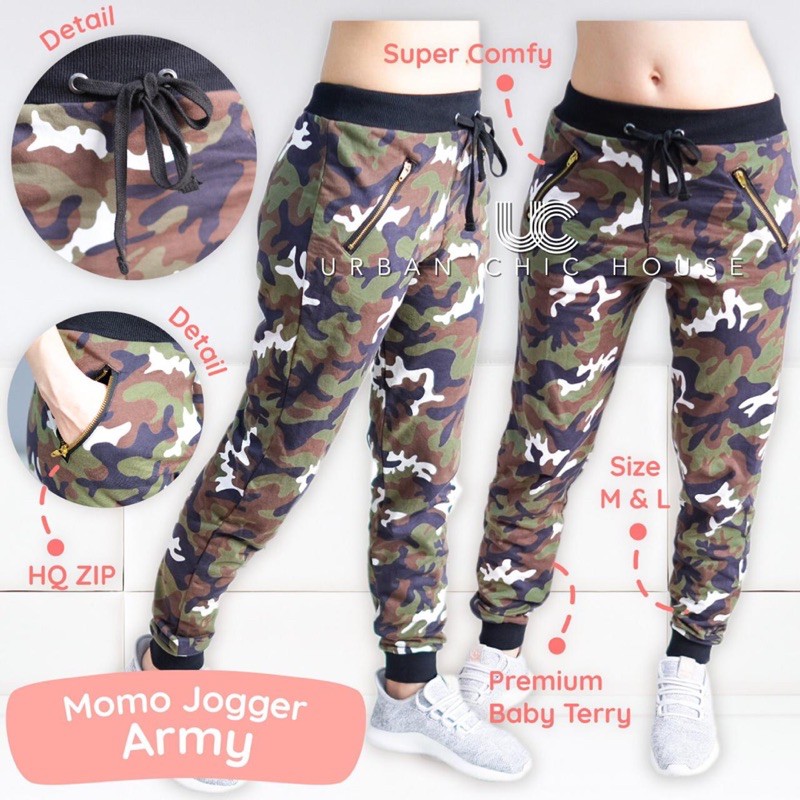 Áo Ngực Thể Thao + Quần Momo Jogger Quân Đội