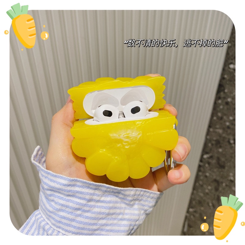 Vỏ Bảo Vệ Hộp Sạc Tai Nghe AirPods3 AirPods3 AirPods3 Pro AirPods2gen Màu Vàng Họa Tiết Trái Bắp Dễ Thương Ốp