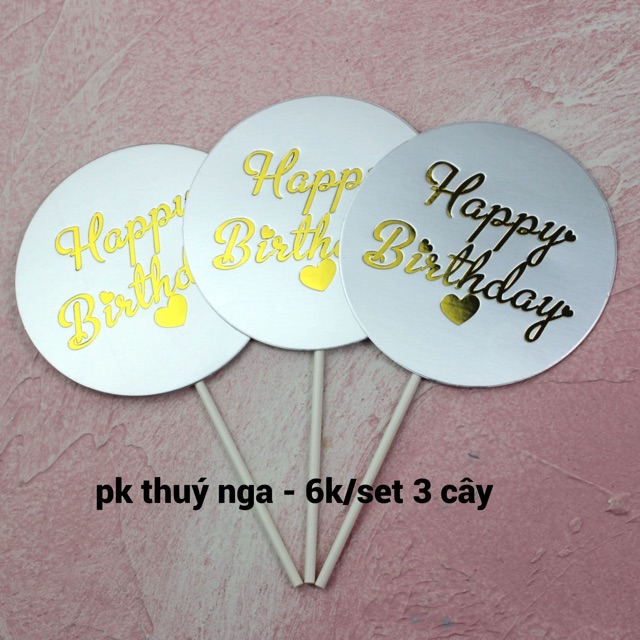 5 SET 3 BẢNG TRÒN TRANG TRÍ BÁNH KEM