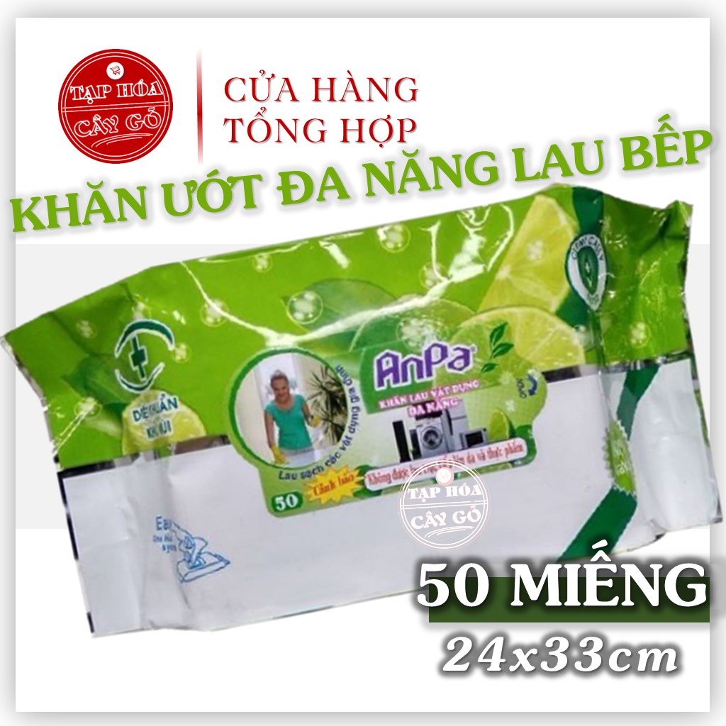 Khăn ướt lau bếp đa năng ANPA 50 miếng | GIÁ SỈ | ❇️ (800g) diệt khuẩn khử mùi - HƯƠNG CHANH