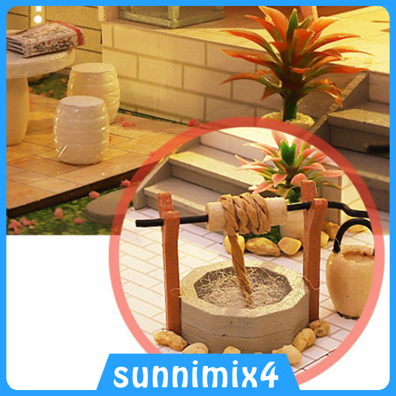 [H₂Sports&Fitness]3D Doll House Furniture Kits Mini Wooden Romantic Chinese Style Villa House