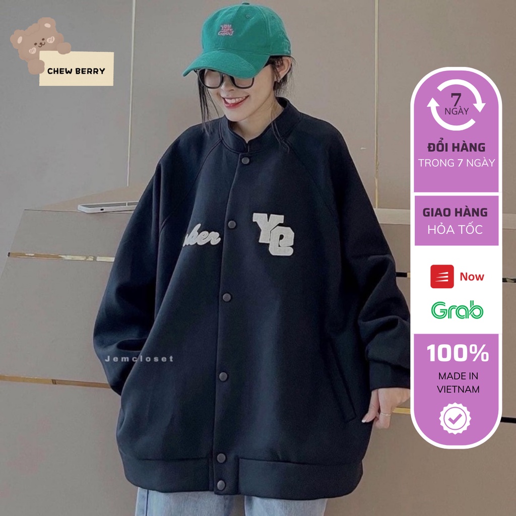 Áo Bomber, Áo Khoác Cúc Bấm Barker Y9 Nam Nữ Form Rộng