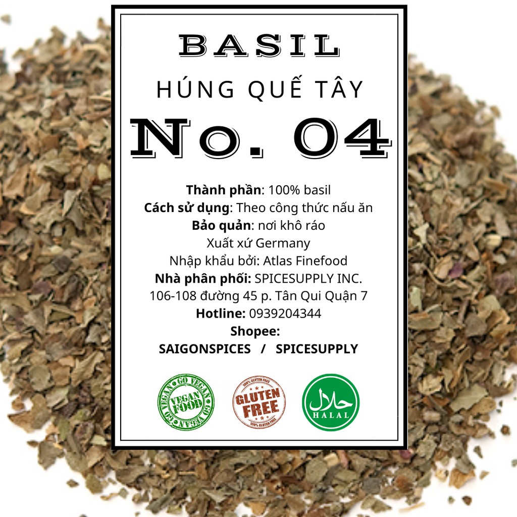 10kg BASIL RUBBED Húng quế khô Basil ướp gà KFC, sốt pizza Mì Ý