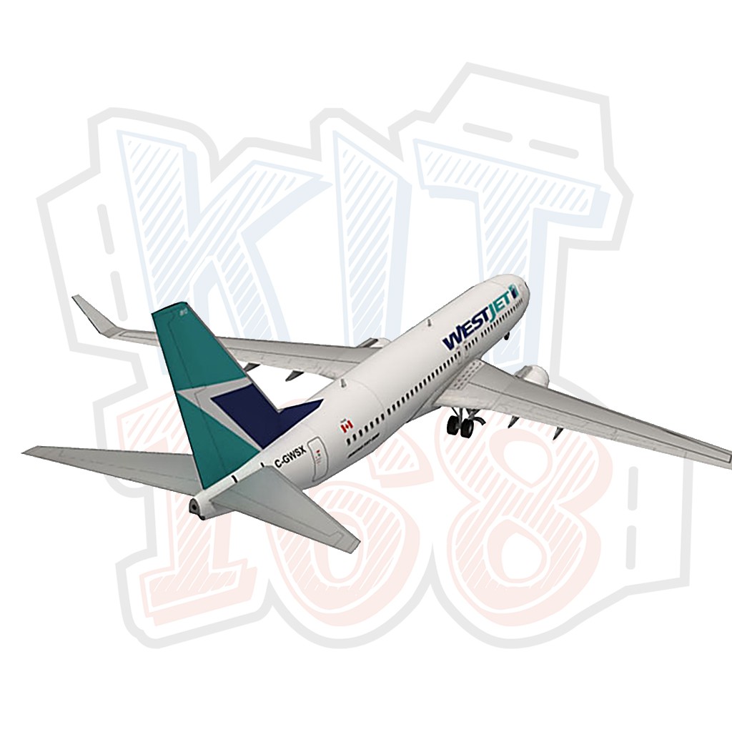 Mô hình giấy Máy bay WestJet Boeing 737-800