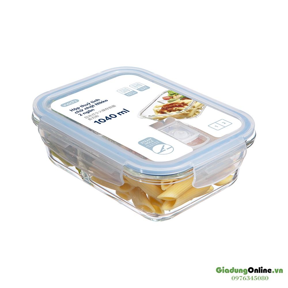 Hộp Thủy Tinh INOCHI Nikko 1040ml 3 ngăn / 2 ngăn Chịu Nhiệt & An Toàn - Larva Store
