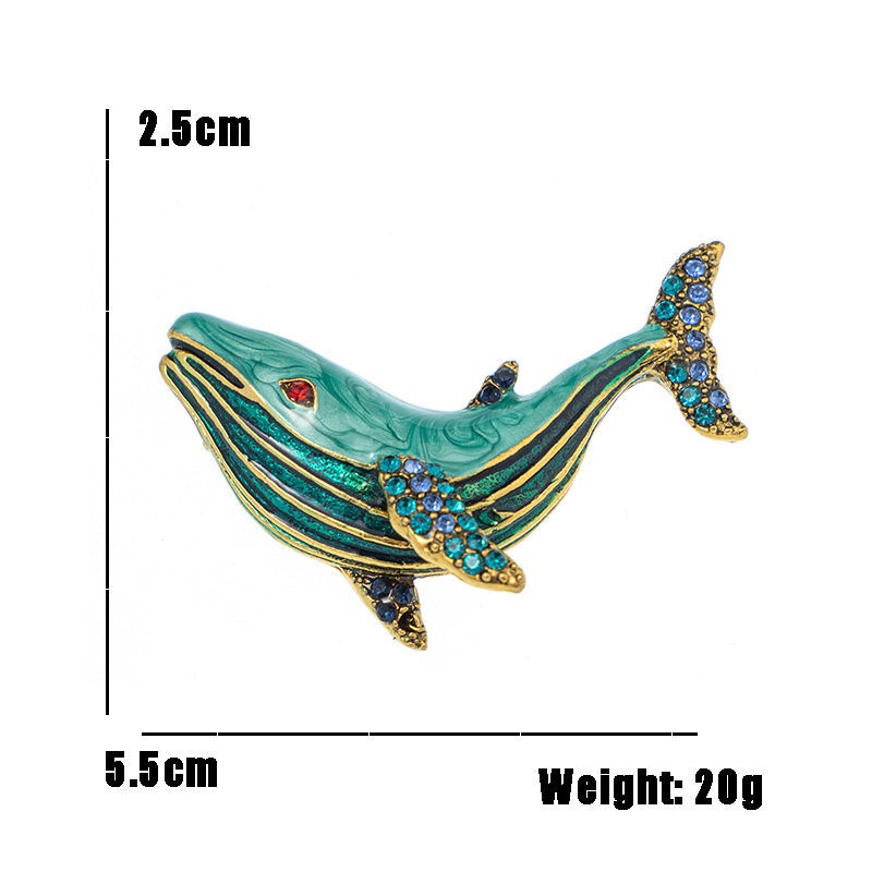Bộ Ghim Cài Áo Hình Cá Heo Đính Đá Sang Trọng Cho Nam Nữ