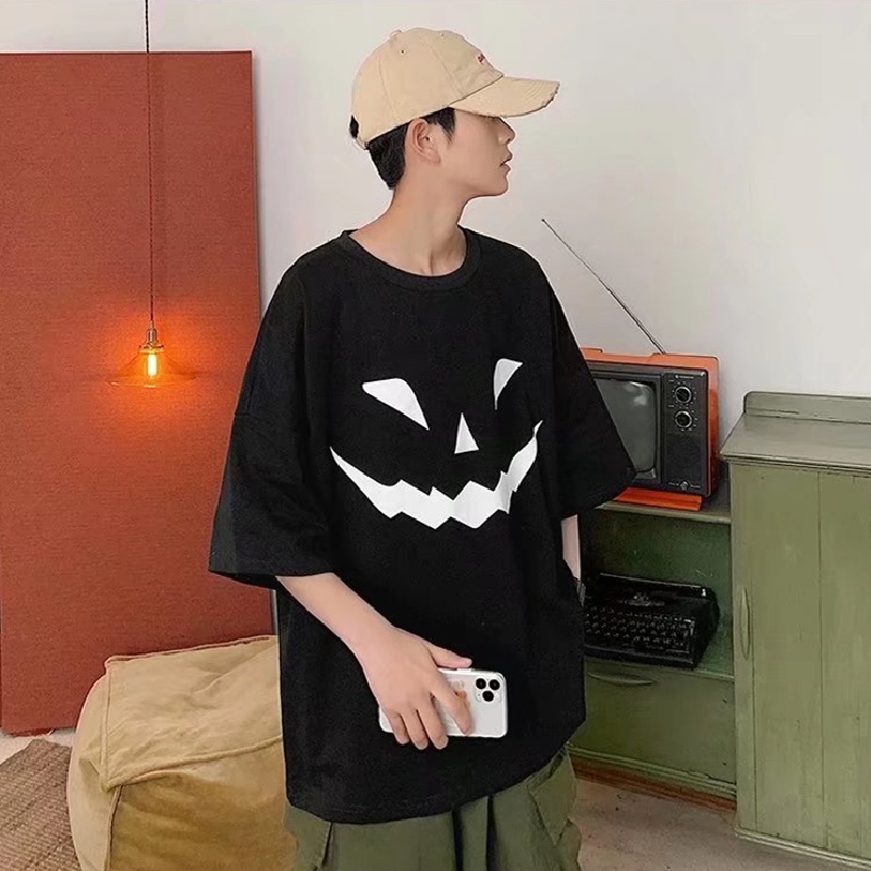 Áo Thun Tay Ngắn Dáng Rộng Cỡ Lớn In Hoạt Hình Kiểu Hip-Hop Đường Phố Nhật Bản Cá Tính Cho Nam