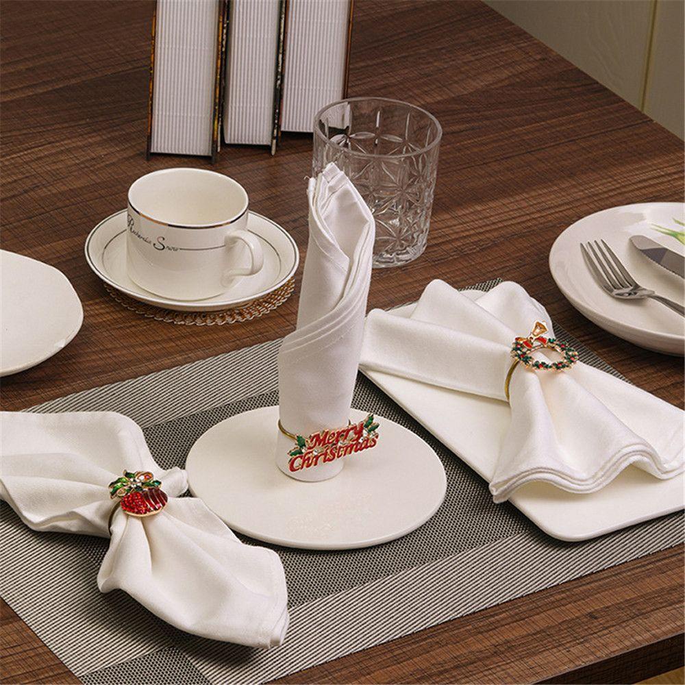 LONTIME Vòng Nhẫn Treo Khăn Ăn Hình Ông Già Noel Trang Trí Cây Thông Giáng Sinh DIY